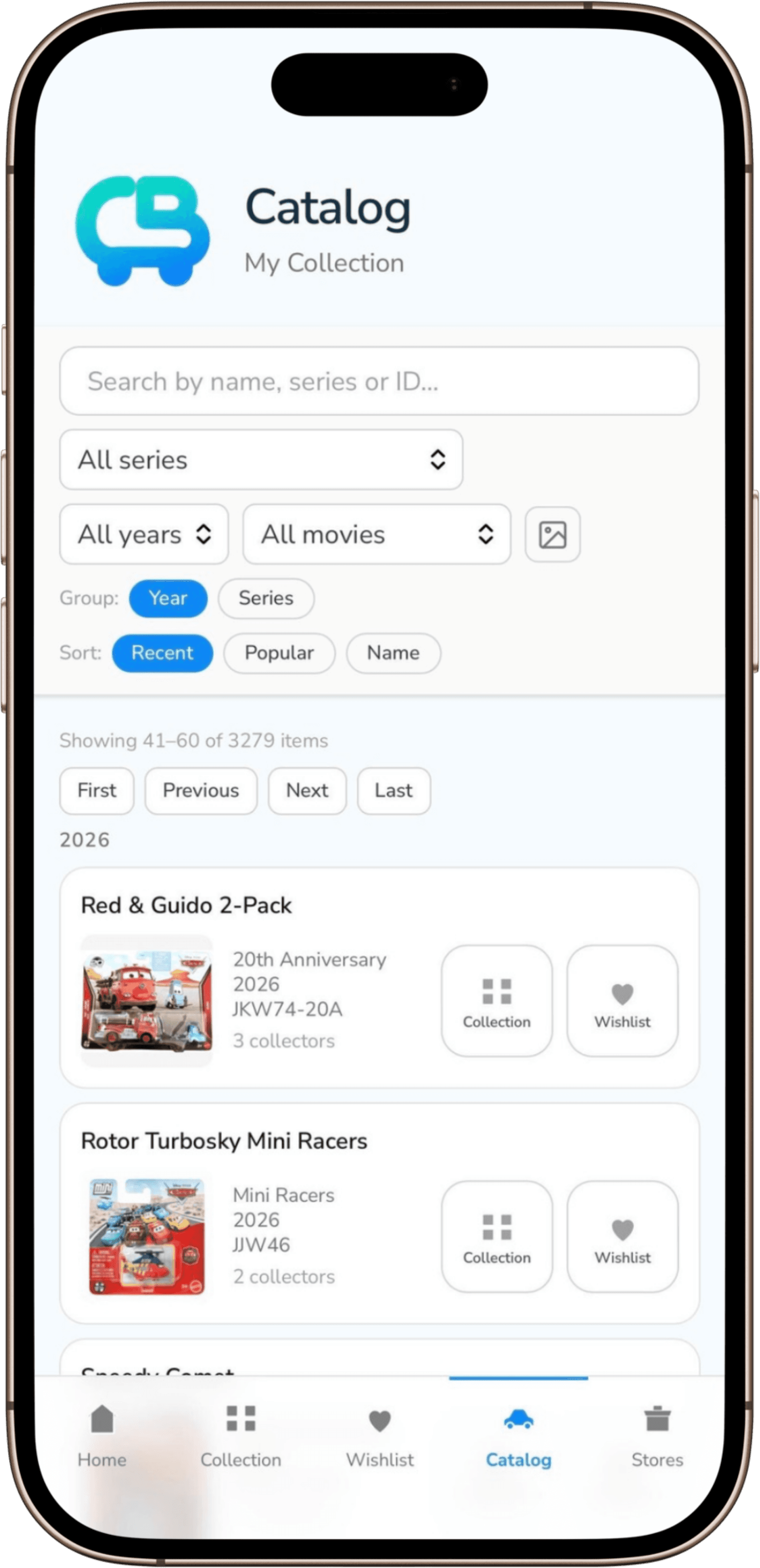 CarzBox catalog search screen